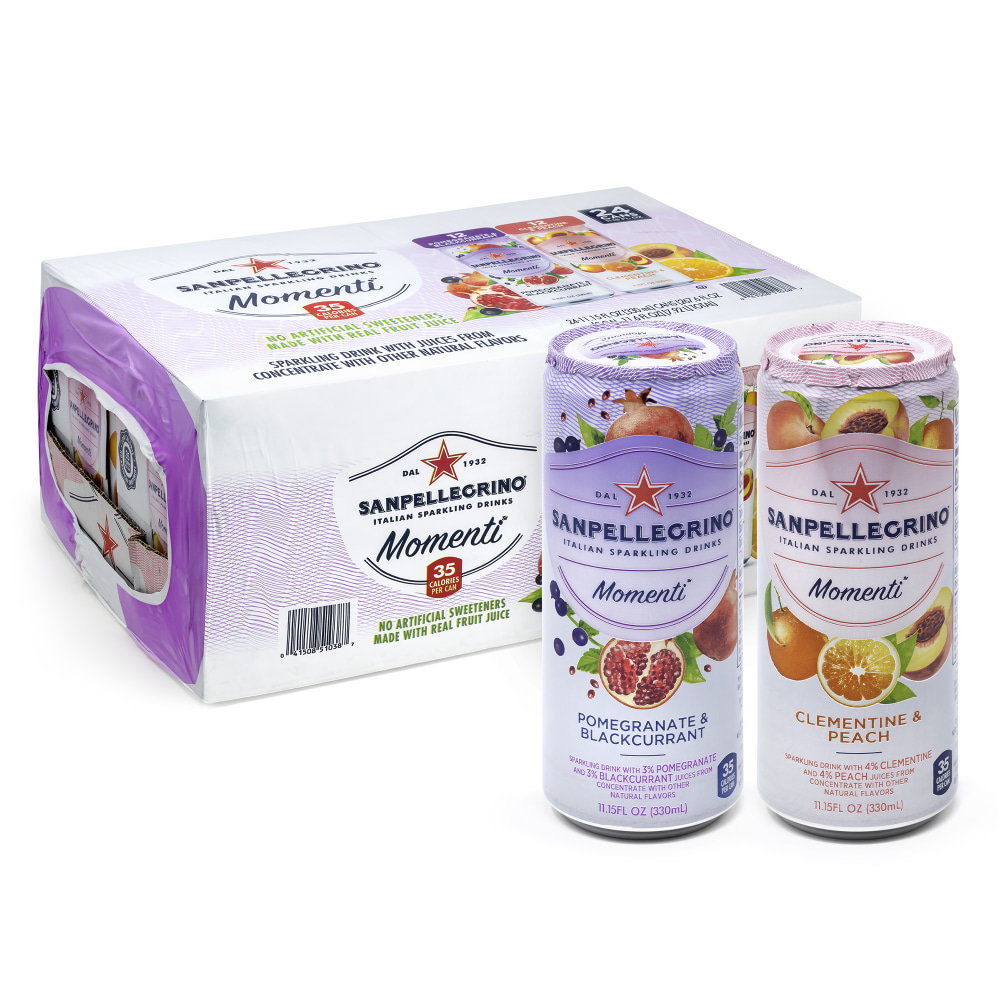 San Pellegrino Momenti Sparkling Water, 11.15 Oz, Pack Of 24 Cans MPN:041508510387