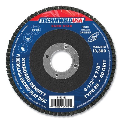 4-1/2 X 7/8 40 Grit Flapdc Fiberglass Type 29 MPN:SS42322