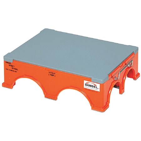 Step Stand Kit, 1 Steps, 500 lb Load Capacity, 5 11/32 in Overall Height, Plastic, Orange MPN:1170-T