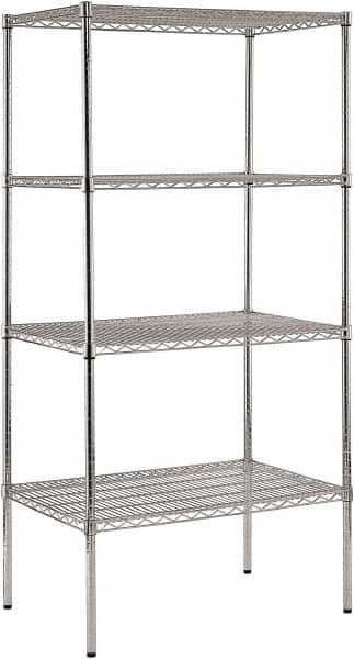 Wire Shelving: 800 lb Shelf Capacity, 4 Shelves MPN:WS362474-C