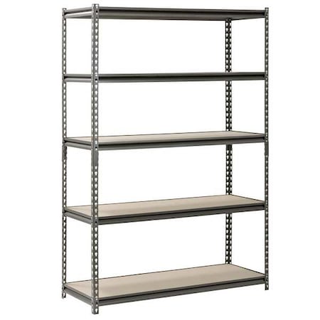 Freestanding Bulk Storage Rack, 18 in D, 48 in W, 5 Shelves, Silver Vein MPN:UR481872PB5P-SV