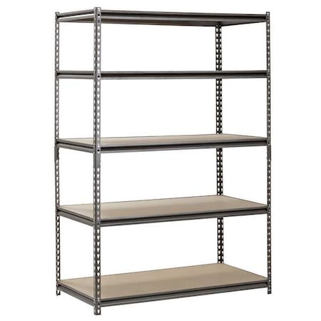 Freestanding Bulk Storage Rack, 24 in D, 48 in W, 5 Shelves, Silver Vein MPN:UR482472PB5P-SV