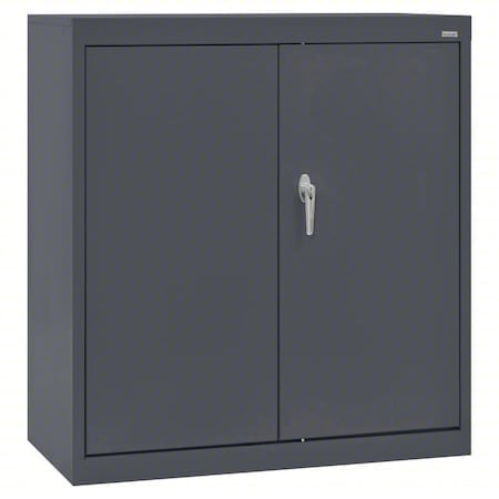 Shelving Storage Cabinet, 36 in H, 36 in W, 24 in D, Swing, Keyed, Charcoal, 3 Shelves MPN:CA21362436-02