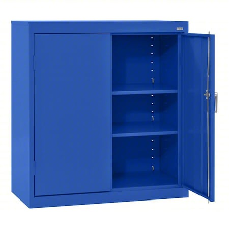 Medium Duty Welded Steel Counter-Height Storage Cabinet, 36x24x36, Blue MPN:CA21362436-06