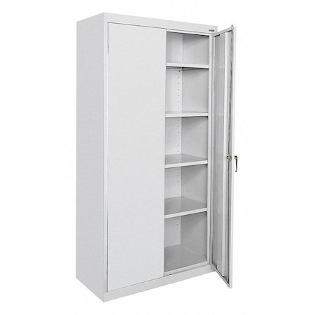 Shelving Storage Cabinet, 72 in H, 36 in W, 18 in D, Swing, Keyed, Gray, 4 Shelves, 0 Drawers MPN:CA41361872-05