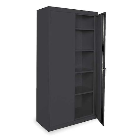 Shelving Storage Cabinet, 72 in H, 36 in W, 18 in D, Swing, Keyed, Black, 4 Shelves, 0 Drawers MPN:CA41361872-09