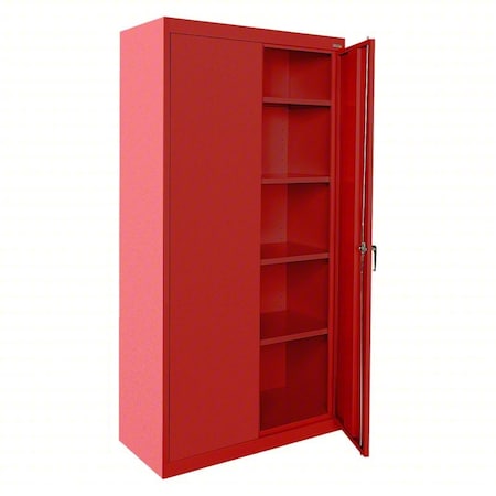 Storage Cabinet, 72 in H, 36 in W, 24 in D, Swing, Keyed, Red, 4 Shelves MPN:CA41362472-01