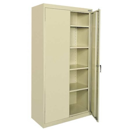 Shelving Storage Cabinet, 72 in H, 36 in W, 24 in D, Swing, Keyed, Putty, 4 Shelves, 0 Drawers MPN:CA41362472-07