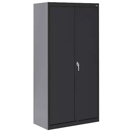 Shelving Storage Cabinet, 72 in H, 36 in W, 24 in D, Swing, Keyed, Black, 4 Shelves, 0 Drawers MPN:CA41362472-09