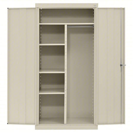 Combo Storage Cabinet, 72 in H, 36 in W, 24 in D, Swing, Keyed, Putty, 4 Shelves MPN:CAC1362472-07