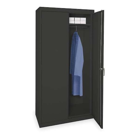 Wardrobe Storage Cabinet, 72 in H, 36 in W, 24 in D, Swing, Keyed, Black, 1 Shelves, 0 Drawers MPN:CAW1362472-09