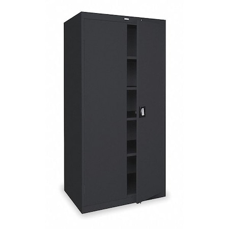 Shelving Storage Cabinet, 72 in H, 36 in W, 18 in D, Swing, Keyed, Black, 4 Shelves, 0 Drawers MPN:EA4R361872-09