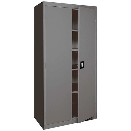 Shelving Storage Cabinet, 72 in H, 36 in W, 24 in D, Recessed Pull, Keyed, Dark Gray, 4 Shelves MPN:EA4R362472-02