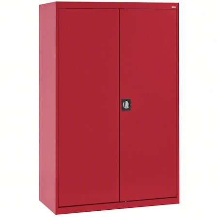Storage Cabinet, 72 in H, 46 in W, 24 in D, Recessed, Keyed, Red, 4 Shelves MPN:EA4R462472-01