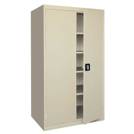 Combo Wardrobe Storage Cabinet, 72 in H, 46 in W, 24 in D, Recessed Pull, Keyed, Putty, 4 Shelves MPN:EA4R462472-07
