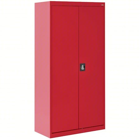 Combo Storage Cabinet, 72 in H, 36 in W, 18 in D, Recessed, Keyed, Red, 4 Shelves MPN:EACR361872-01