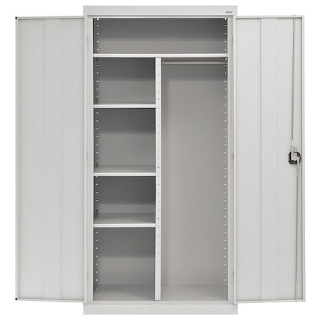 Combo Wardrobe Storage Cabinet, 72 in H, 46 in W, 24 in D, Recessed Pull, Keyed, Light Gray MPN:EACR462472-05