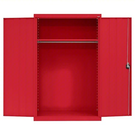 Wardrobe Storage Cabinet, 72 in H, 46 in W, 24 in D, Recessed, Keyed, Red, 1 Shelves MPN:EAWR462472-01