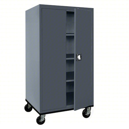 Mobile Shelving Cabinet, 72 in H, 36 in W, 24 in D, Keyed, 4 Shelves MPN:TA3R362466-02