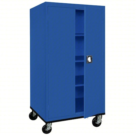 Heavy Duty Mobile Welded Steel Storage Cabinet, 36x24x66, Blue MPN:TA3R362466-06