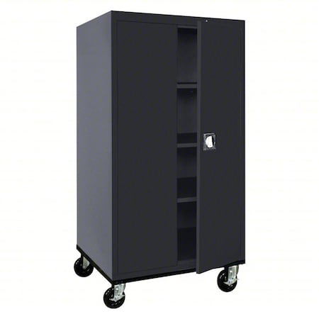 Mobile Shelving Cabinet, 72 in H, 36 in W, 24 in D, Keyed, 4 Shelves MPN:TA3R362466-09