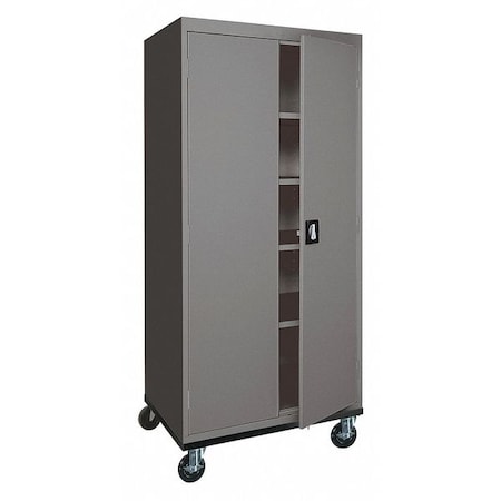Solid Door Storage Cabinet, 36 in W, 78 in H, 24 in D, Dark Gray MPN:TA4R362472-02