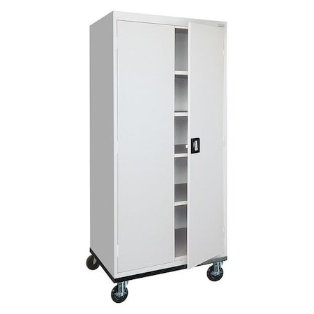 Solid Door Storage Cabinet, 36 in W, 78 in H, 24 in D, Light Gray MPN:TA4R362472-05