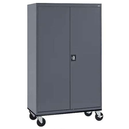Solid Door Storage Cabinet, 46 in W, 78 in H, 24 in D, Dark Gray MPN:TA4R462472-02