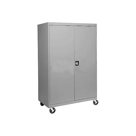 Solid Door Storage Cabinet, 46 in W, 78 in H, 24 in D, Light Gray MPN:TA4R462472-05