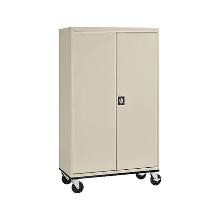 Solid Door Storage Cabinet, 46 in W, 78 in H, 24 in D, Putty MPN:TA4R462472-07