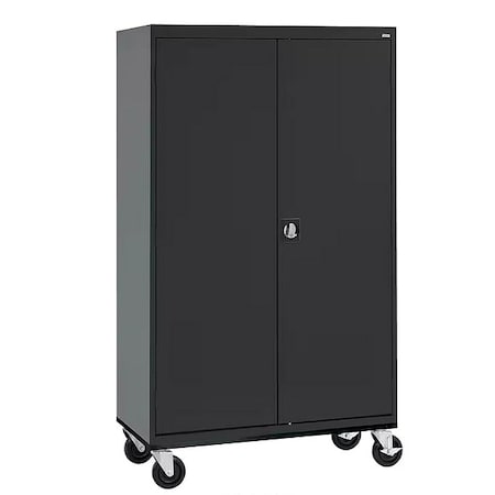 Solid Door Storage Cabinet, 46 in W, 78 in H, 24 in D, Black MPN:TA4R462472-09