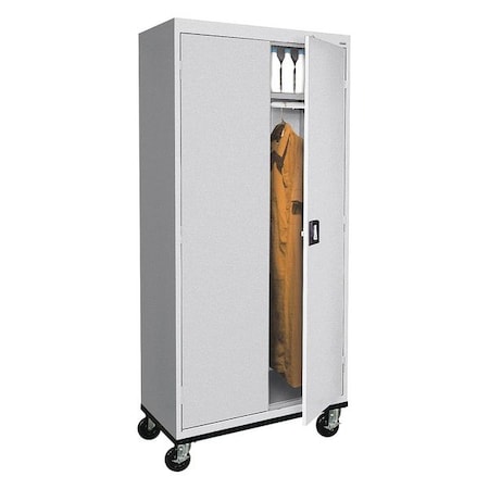 Solid Door Storage Cabinet, 36 in W, 78 in H, 24 in D, Light Gray MPN:TAWR362472-05