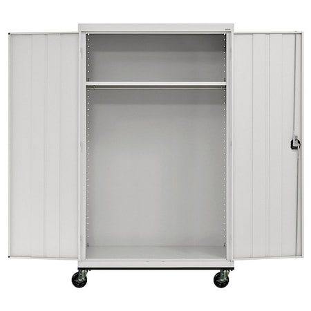 Solid Door Storage Cabinet, 46 in W, 72 in H, 24 in D, Light Gray MPN:TAWR462472-05