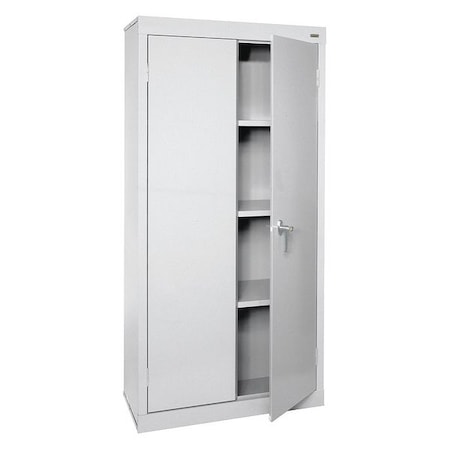 Shelving Storage Cabinet, 72 in H, 30 in W, 18 in D, Swing, Keyed, Gray, 3 Shelves, 0 Drawers MPN:VF31301872-05