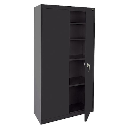 Storage Cabinet, 72 in H, 36 in W, 18 in D, Swing, Keyed, Black, 4 Shelves MPN:VF41361872-09