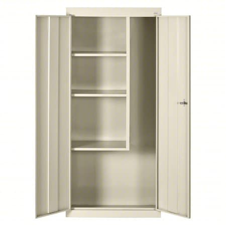 Janitorial Storage Cabinet, 66 in H, 30 in W, 18 in D, Swing, Keyed, Putty, 4 Shelves MPN:VFC1301866-07
