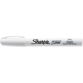 Sharpie® Permanent Paint Marker Fine Bullet Tip White Ink 35531 - Pkg Qty 12