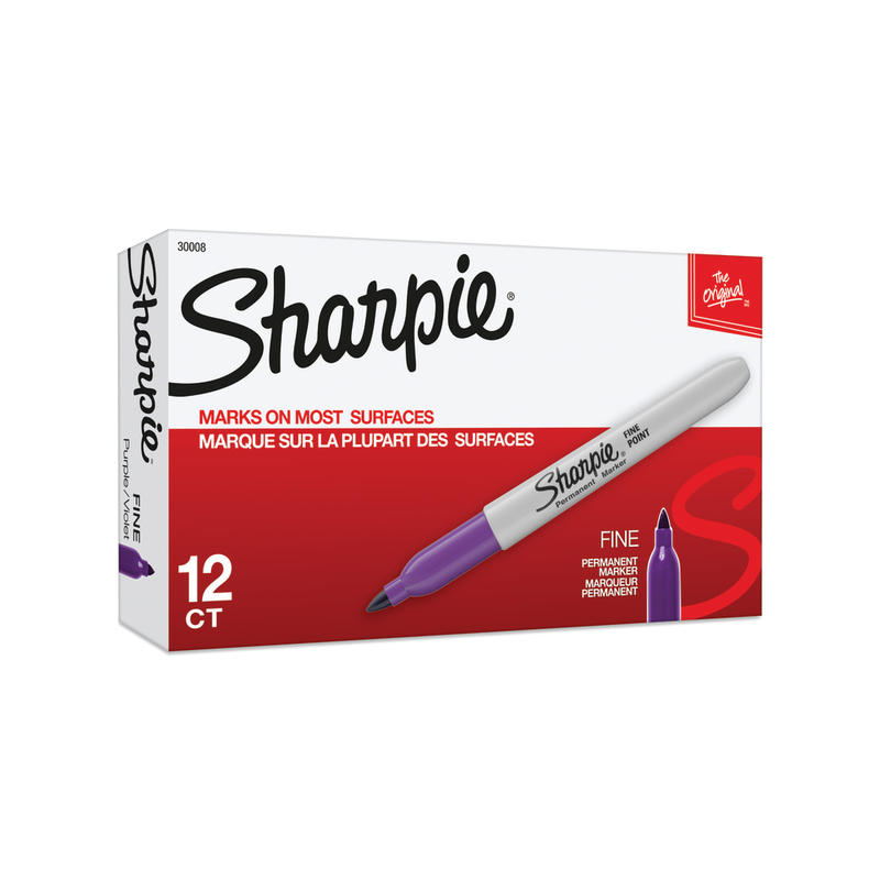 Sharpie Permanent Markers, Fine Point, Purple, Pack Of 12 MPN:30008