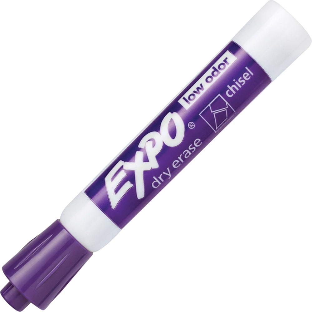 EXPO Low-Odor Dry-Erase Markers, Chisel Point, Purple, Pack Of 12 (Min Order Qty 5) MPN:80008