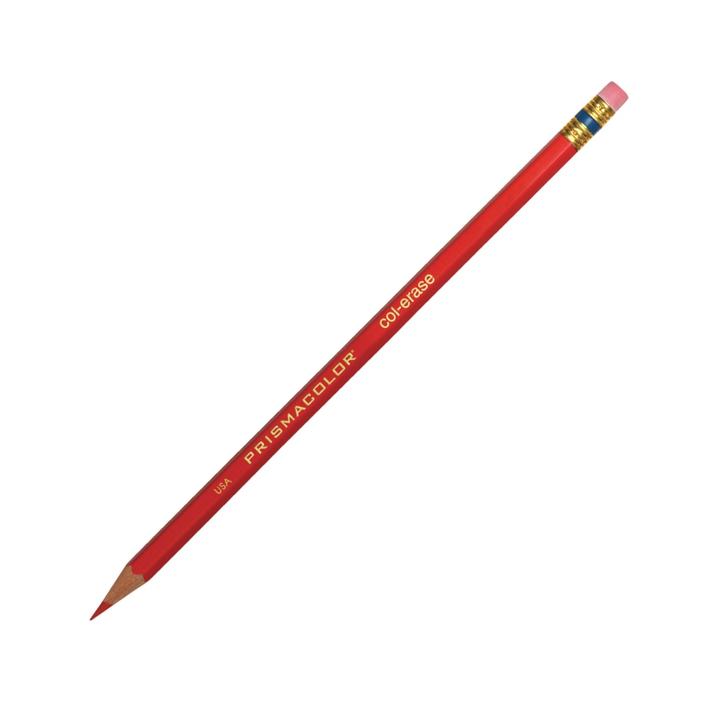 Prismacolor Col-Erase Erasable Color Pencils, Medium Point, Carmine Red, Box Of 12 Color Pencils (Min Order Qty 8) MPN:20045