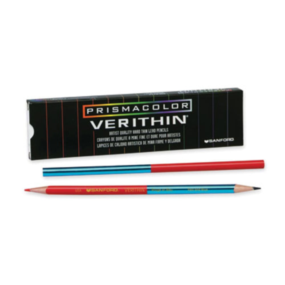 Prismacolor Verithin Colored Pencils, Red/Blue Lead, Red/Blue Barrel, Pack Of 12 MPN:02456