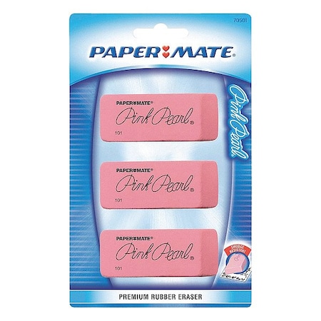 Block Eraser, Pink, Rubber, PK3 MPN:70501