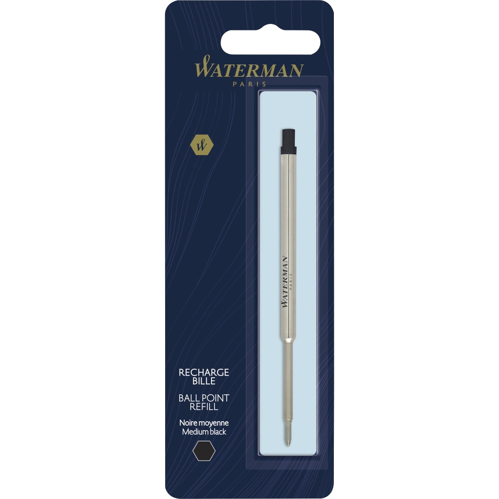 Waterman Black Refill for Ballpoint Pen - Medium Point - Black Ink - 1 Each MPN:S0944480