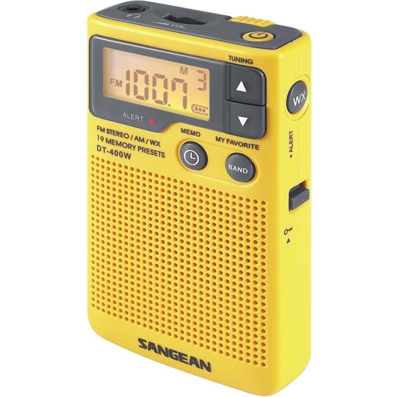 Sangean DT-400W Weather & Alert Radio, Yellow MPN:DT-400W