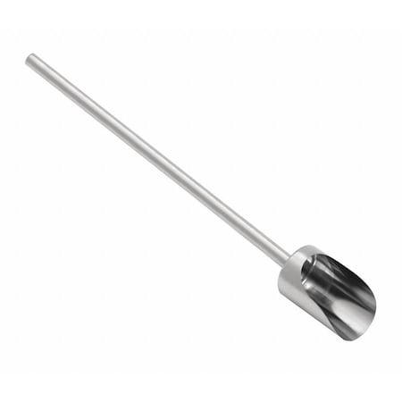 Hand Scoop, 32 oz., Long Handle, Silver MPN:400324