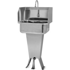 Sani-Lav® Floor Mount Sink with Single Foot Pedal Valve & Side Splash Guards 0.5 GPM 5031-0.5