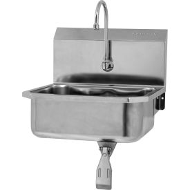 Sani-Lav® Wall Mount Sink with Single knee Pedal Valve Flow Rate of 0.5 GPM 18 Gauge 5051-0.5
