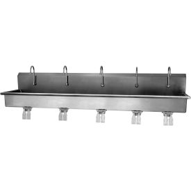Sani-Lav® 510WS-0.5 5-Person Wall Mount Wash-Station With Double Knee Pedal Valves 0.5 GPM 510WS-0.5