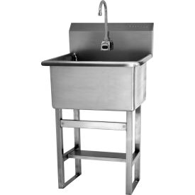 Sani-Lav® Wall Mount Sink with Battery Powered Sensor Flow Rate of 0.5 GPM 14 Gauge 531FA-0.5