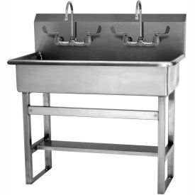 Sani-Lav® 54FFL 2-Person Floor Mount Wash Station With Faucets 54FFL